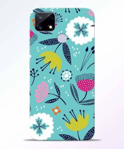 Aqua Blue Floral Realme Narzo 20 Back Cover