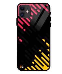 Black Abstract iPhone 11 Glass Back Cover