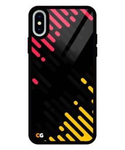 Black Abstract iPhone XS Max Glass Back Cover