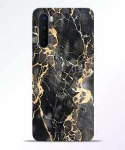 Black Gold Marble Oneplus Nord Back Cover