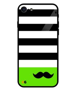 Black Mustache iPhone 8 Glass Case