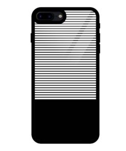 Black White Stripes iPhone 7 Plus Glass Case