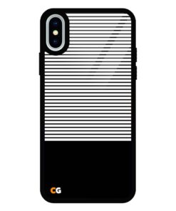 Black White Stripes iPhone XS Max Glass Case