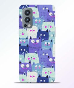 Cute Cat Print Oneplus Nord 2 Back Cover