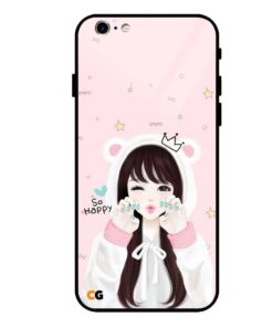 Cute Girl iPhone 6 Glass Cover