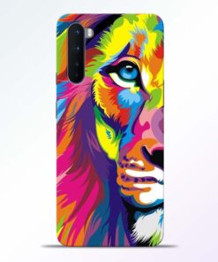 Half Lion Multicolor Oneplus Nord Back Cover