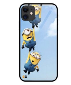 Hanging Three Minions iPhone 11 Glass Back Cover