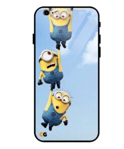 Hanging Three Minions iPhone 6s Glass Back Cover