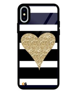 Heart With Blue iPhone X Glass Case