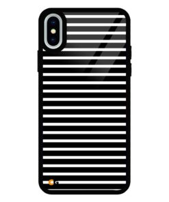 Horizontal Parallel Black iPhone XS Glass Cover