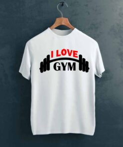 I Love Gym T shirt on Hanger