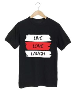 Love Laugh Black T shirt