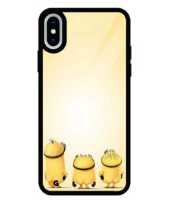 Lovely Minions iPhone X Glass Back Cover