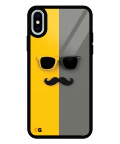 Mustache iPhone X Glass Back Cover