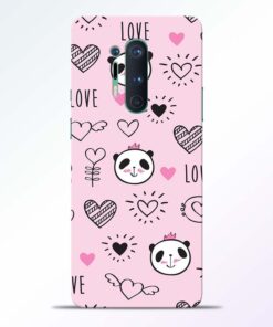 Panda Love Print Oneplus 8 Pro Back Cover