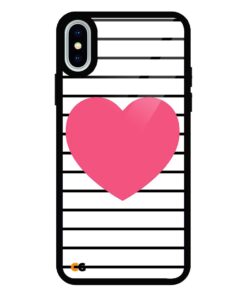 Pink Heart iPhone XS Glass Case