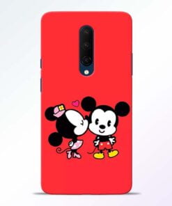 Red Cute Mouse OnePlus 7T Pro Mobile Cover