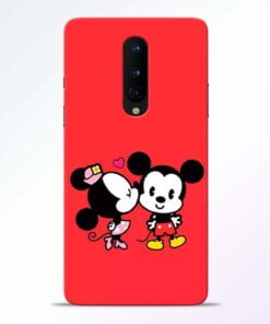 Red Cute Mouse OnePlus 8 Mobile Cover