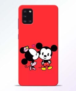 Red Cute Mouse Samsung Galaxy A31 Mobile Cover - CoversGap