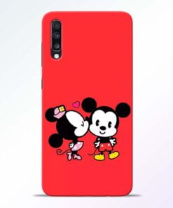 Red Cute Mouse Samsung Galaxy A70 Mobile Cover - CoversGap