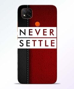 Red Never Settle Redmi 9 Back Cover - CoversGap