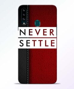 Red Never Settle Samsung Galaxy A20s Mobile Cover - CoversGap