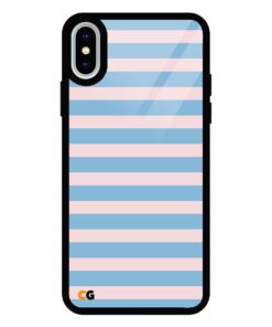 Sky Blue Lining iPhone XS Glass Case