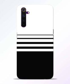 White Strip Realme 6 Pro Back Cover