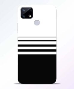 White Strip Realme Narzo 20 Back Cover