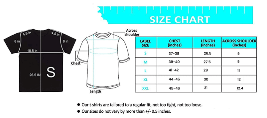 T shirt Size Chart